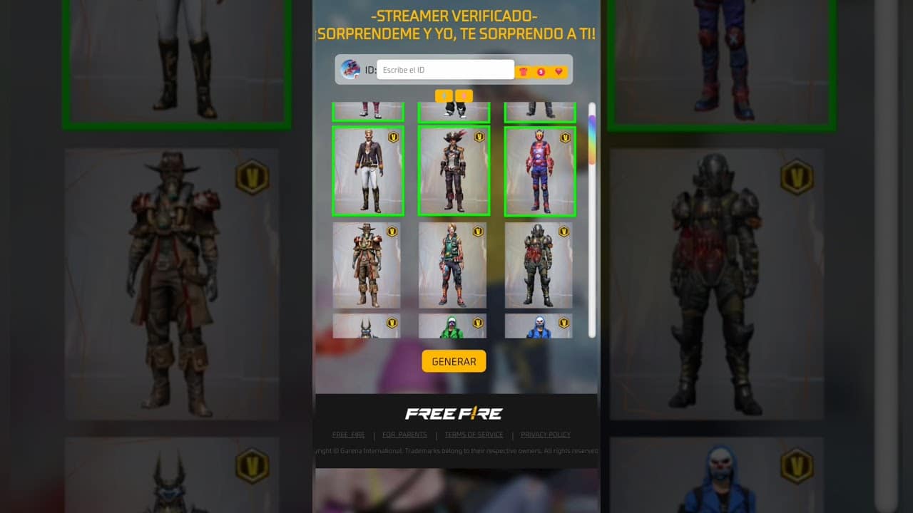 donde puedo conseguir ropa exclusiva de free fire